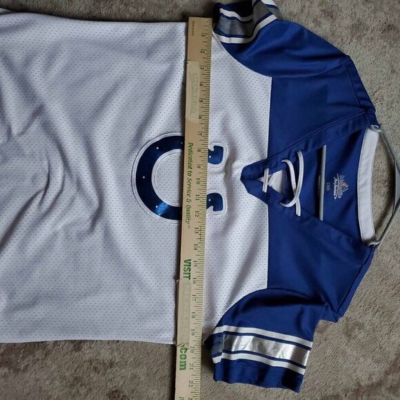 NFL Majestic Colts Indianapolis Jersey Lace Up Shirt Womens SZ L - Picture 7 of 8